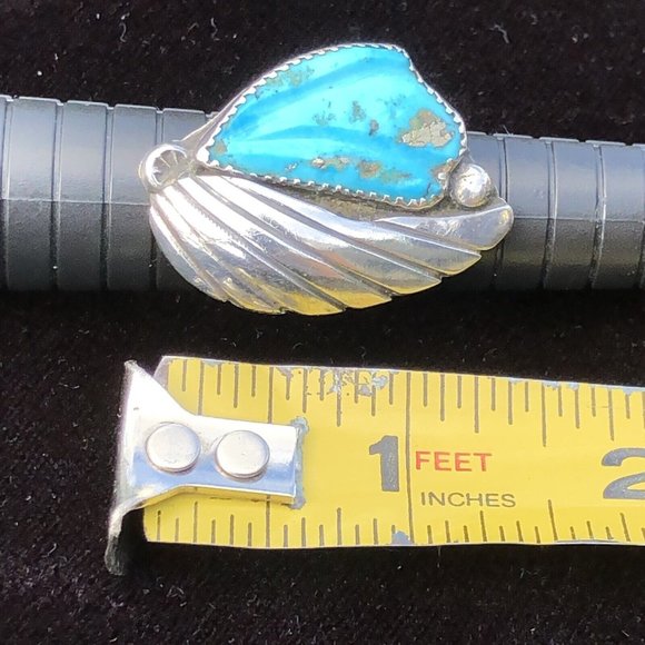 Vintage 8.5 Sleeping Beauty Turquoise Sterling Silver Ring by Bernadette Eustace - Picture 5 of 12